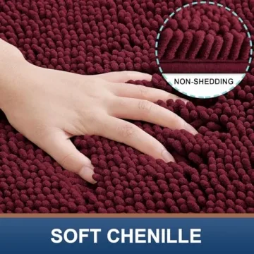 Smiry Luxury Chenille Bath Rugs - Soft & Absorbent Mat