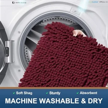 Smiry Luxury Chenille Bath Rugs - Soft & Absorbent Mat