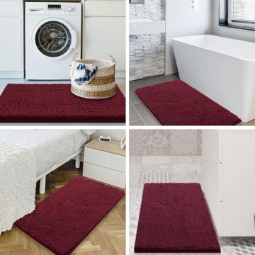 Smiry Luxury Chenille Bath Rugs - Soft & Absorbent Mat
