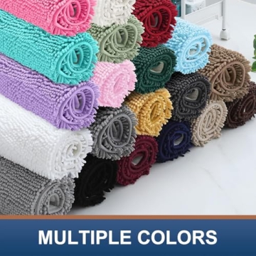 Smiry Luxury Chenille Bath Rugs - Soft & Absorbent Mat