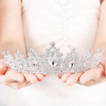 Elegant Silver Tiara for Women and Girls for Special Occasions