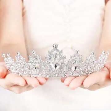 Elegant Silver Tiara for Women and Girls for Special Occasions