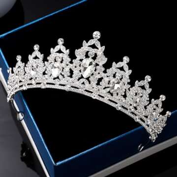 Elegant Silver Tiara for Women and Girls for Special Occasions