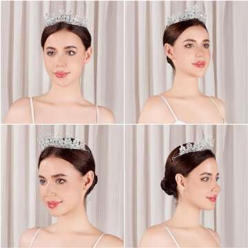 Elegant Silver Tiara for Women and Girls for Special Occasions
