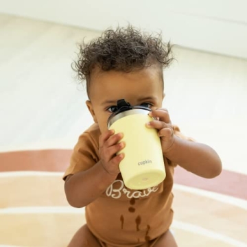 CUPKIN 8 oz Insulated Kids Tumbler Set in Coral Yellow