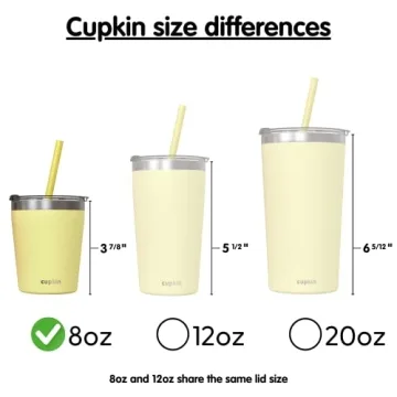 CUPKIN 8 oz Insulated Kids Tumbler Set in Coral Yellow