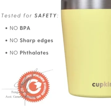 CUPKIN 8 oz Insulated Kids Tumbler Set in Coral Yellow
