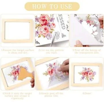 Vintage Flower Rub on Transfers for Elegant Home Decor