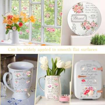 Vintage Flower Rub on Transfers for Elegant Home Decor