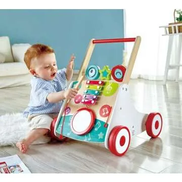 Hape Wooden Push and Pull Music Learning Walker | Fun Activities for Toddlers