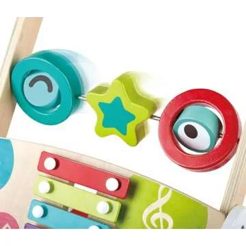 Hape Wooden Push and Pull Music Learning Walker for Toddlers