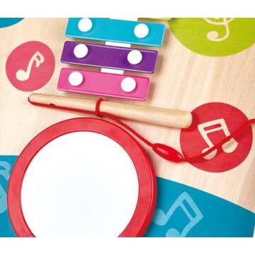 Hape Wooden Push and Pull Music Learning Walker| Multiple Activities Center for Toddlers Ages 10 Months and Up