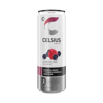CELSIUS Sparkling Wild Berry, Functional Essential Energy Drink 12 Fl Oz (Pack of 12)