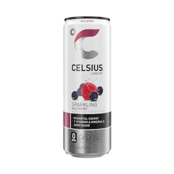 CELSIUS Sparkling Wild Berry, Functional Essential Energy Drink 12 Fl Oz (Pack of 12)
