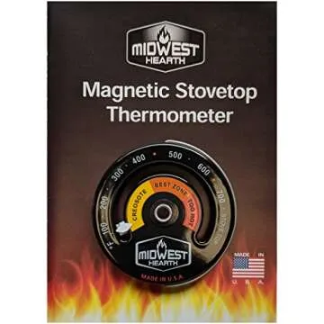Midwest Hearth Wood Stove Thermometer - Magnetic & Easy to Use