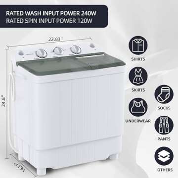 Sustainova Mini Portable Washing Machine for Small Spaces