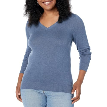Amazon Essentials Women's V-Neck Sweater - Lightweight Classic Fit