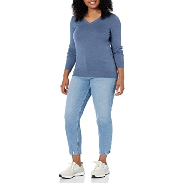 Classic-Fit Long-Sleeve V-Neck Sweater for Women