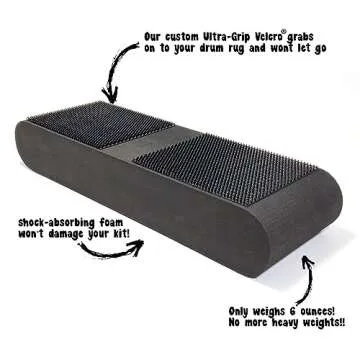 KickBlock - World’s Best Bass Drum Anchor System - Total Slide Prevention - Stops Bass Drum Creep & Slipping - Drum Set Accessory & Gift (Stage Black)