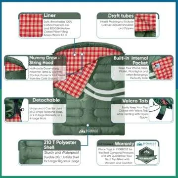 IFORREST 10°F Double Sleeping Bag - Cozy Winter Camping Comfort