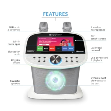 Wi-Fi Karaoke Machine with 2 Microphones & Streaming