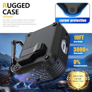 Shockproof AirPods Pro Case with Lock Clip