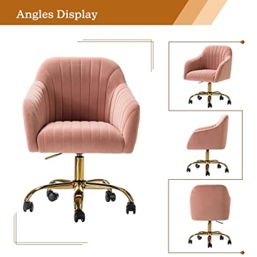 HULALA HOME Velvet Home Office Desk Chair for Modern Spaces
