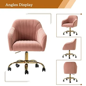 HULALA HOME Velvet Home Office Desk Chair for Modern Spaces