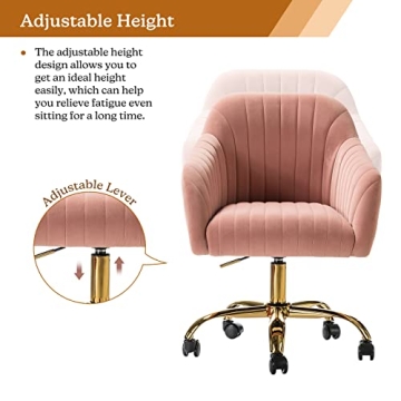 HULALA HOME Velvet Home Office Desk Chair for Modern Spaces