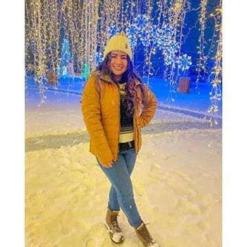 Vetinee Women Casual Faux Fur Lapel Zip Pockets Quilted Parka Jacket Puffer Coat Almond Brown Medium (Fits US 8-US 10)