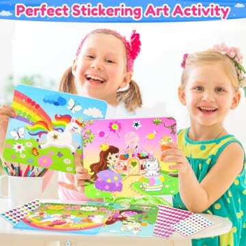 ZMLM Dot Art Craft Kit Activity, Dot Stickers for Toddlers No Mess Art and Craft Kit for Kids Ages 4...