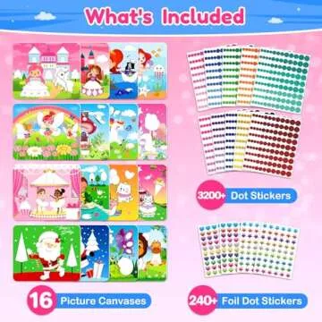 ZMLM Dot Art Craft Kit Activity, Dot Stickers for Toddlers No Mess Art and Craft Kit for Kids Ages 4-8, Small Easter Basket Stuffers DIY Crafts Birthday Valentines Day Gifts Classroom Travel Toys