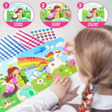 ZMLM Dot Art Craft Kit Activity, Dot Stickers for Toddlers No Mess Art and Craft Kit for Kids Ages 4-8, Small Easter Basket Stuffers DIY Crafts Birthday Valentines Day Gifts Classroom Travel Toys