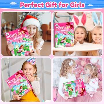 ZMLM Dot Art Craft Kit Activity, Dot Stickers for Toddlers No Mess Art and Craft Kit for Kids Ages 4-8, Small Easter Basket Stuffers DIY Crafts Birthday Valentines Day Gifts Classroom Travel Toys