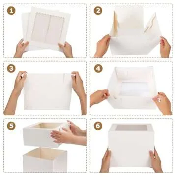 Moretoes 15pcs Cake Boxes for Cakes with Window