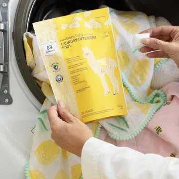 Grab Green Newborn Baby Laundry Detergent Pods, 60 Loads, Fragrance Free, Mineral Based, Non-Toxic, Stain Remover