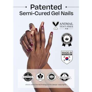 ohora Semi Cured Gel Nail Strips (N Silky Way) - Nude, Metallic, Works with Any UV/LED Nail Lamps, Salon-Quality, Easy to Apply & Remove - Valentine's Day Gel Nail Wraps, stickers, romantic gift ideas