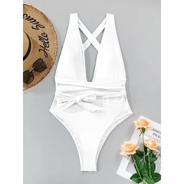 Stylish Criss-Cross One-Piece Swimsuit for Women