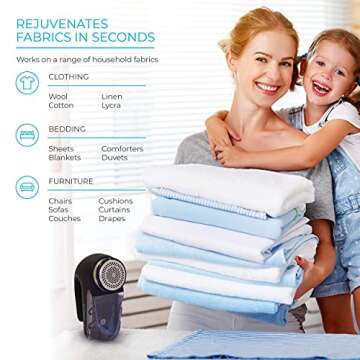 Wonder Lint Fabric Sweater Shaver Fuzz Pill Bobble Remover Depiller Electric Clothes Furniture High Speed Performance (5W Motor) 3 Sets of Spare Blades