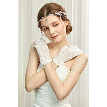 BABEYOND Crystal Leaf Wedding Diadem Headband Bridal Bridesmaid Forehead Band Rhinestone Bridal Tiara Crown (Rose Gold)