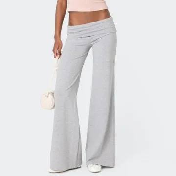 ZZEVOLSS Women's Fold Over Yoga Pants - Comfort & Style