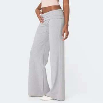 ZZEVOLSS Women's Fold Over Yoga Pants - Comfort & Style