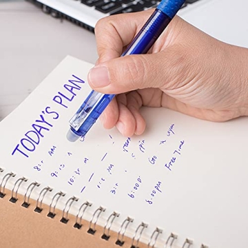 Lineon Erasable Gel Pens - 15 Pack Blue Ink with Erasers