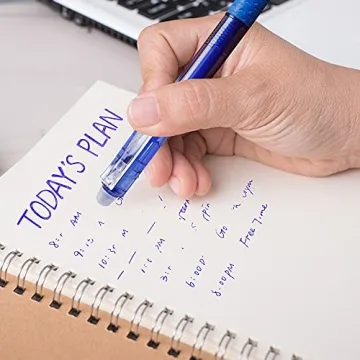 Lineon Erasable Gel Pens - 15 Pack Blue Ink with Erasers