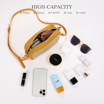 YOOLIFE Purses for Women Crossbody Bag - Crossbody Purses for Women Small Purses for Women Cross Body Bag for Woman Straw Leather Crossbody Bags for Women Green Bags Small Crossbody Purses