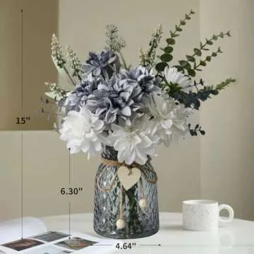 Leftover Faux Flowers in Vase,Artificial Flowers in Vase,Table Centerpieces for Dining Room,Flower C...