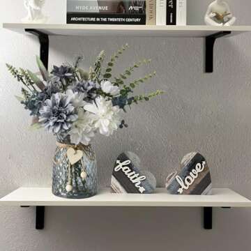 Leftover Faux Flowers in Vase,Artificial Flowers in Vase,Table Centerpieces for Dining Room,Flower Centerpieces for Tables,Fake Flowers with Vase,Kitchen Table Decor,Coffee Table Decor