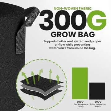 Utopia Home 10 Gallon Grow Bags - Durable Plant Fabric Pots