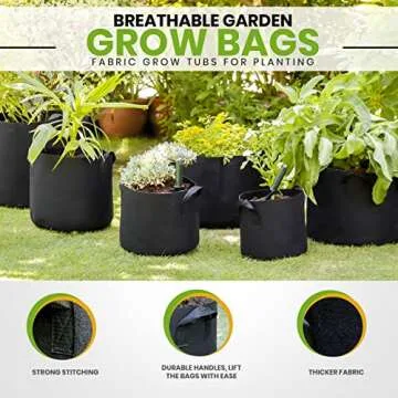 Utopia Home 10 Gallon Grow Bags - Durable Plant Fabric Pots