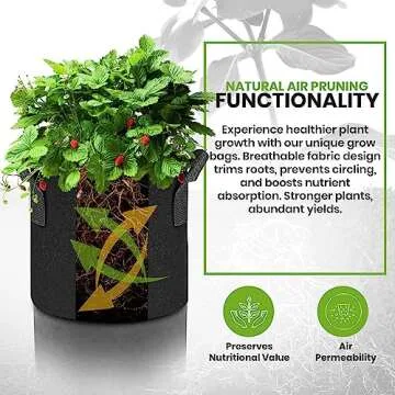 Utopia Home 10 Gallon Grow Bags - Durable Plant Fabric Pots